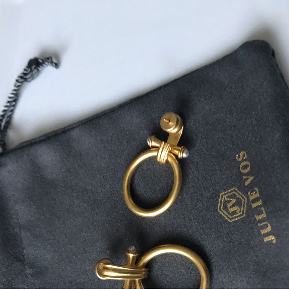 NWOT Julie Vos Gold Hoop Earrings - Picture 3 of 4